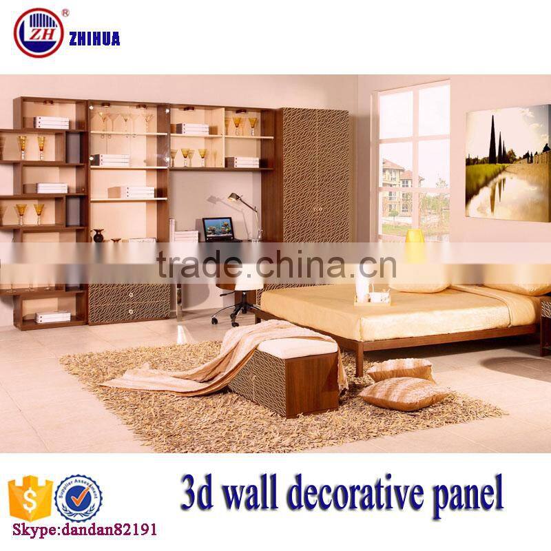 Eco-friendly 3d effect wood decorative wall panel bedroom wall panels