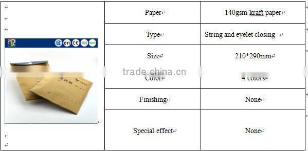 kraft envelope with string