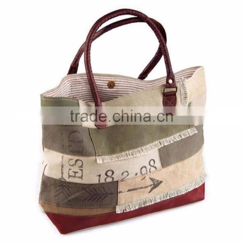 Wholesale Boutique Easter Basket Monogrammable Vintage Burlap Tote