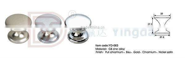 Flat Zinc Alloy Glass Door Knobs