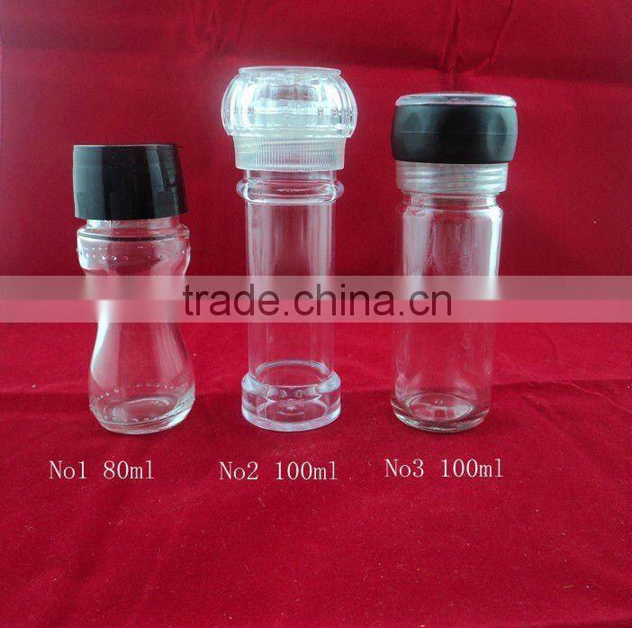 glass spice bottle, grinder shaker top