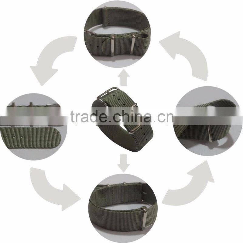 22mm Gray Military Import Nylon Nato Watch Band