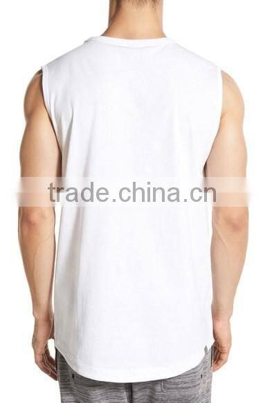 Daijun OEM slim fit 100% cotton plain man white tank tops in bulk