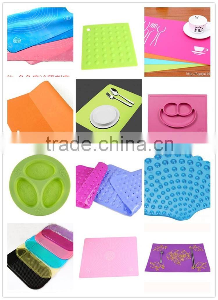 Eco-friendly silicone food plate mat one piece silicone baby placemat