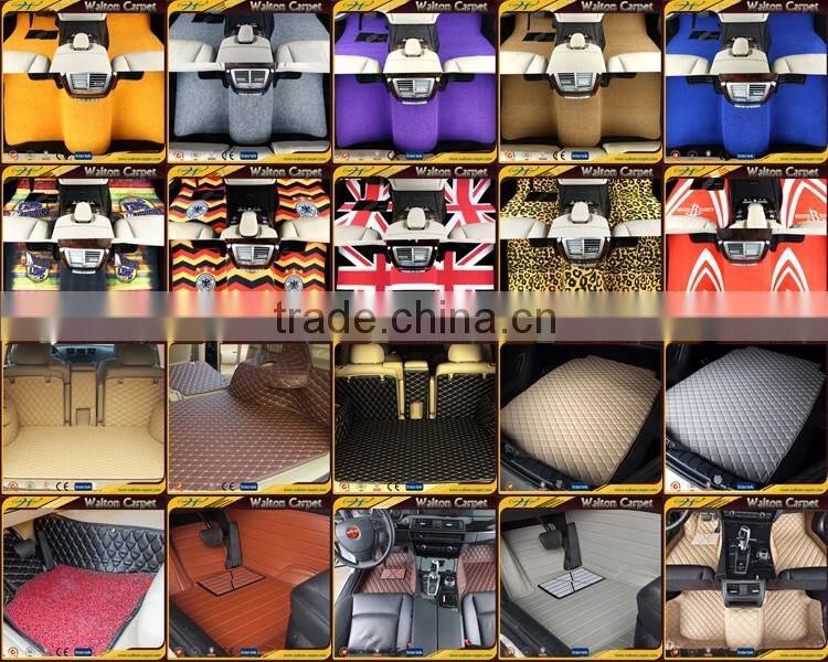 Anti slip luxury custom shape rhombic leather beige auto mat