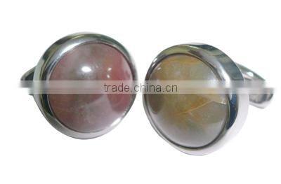 semi-precious stone titanium cuff links