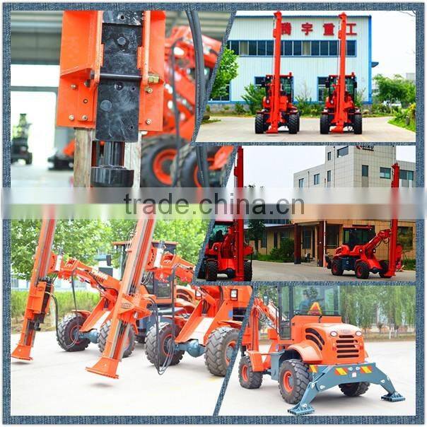 drilling machine with pile driver for solar ground project