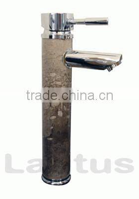 White marble bathroom and kitchen sink stone faucet