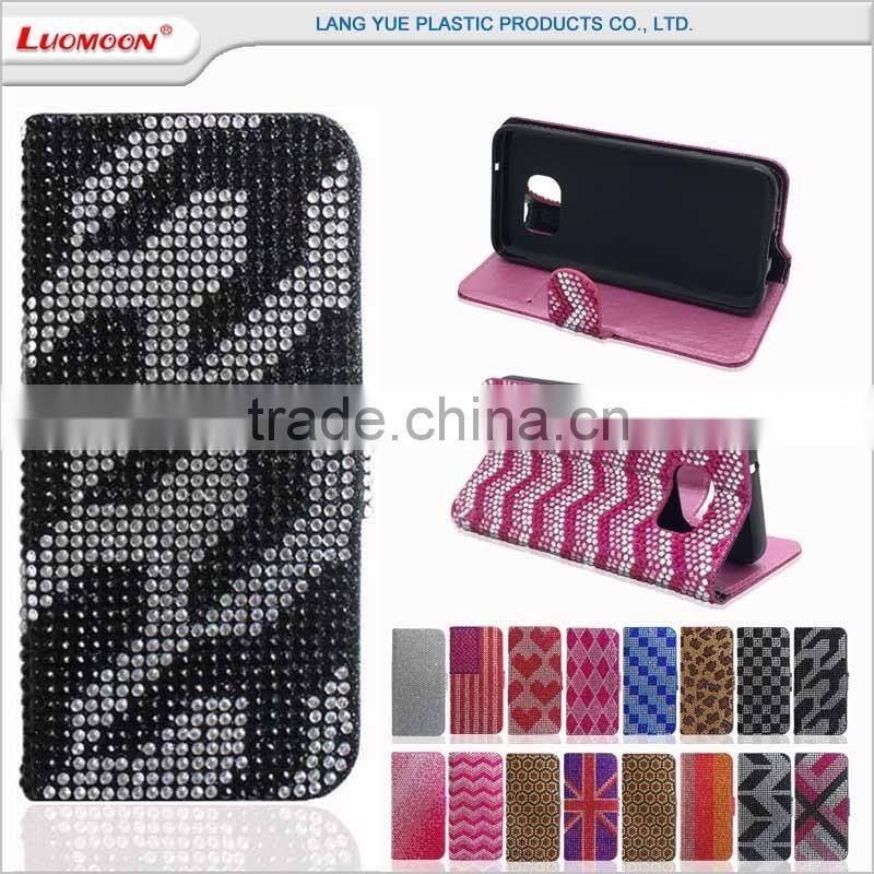 beauty diamond studded cell phone flip bling case for xiaomi mi5 case 1 2 3 4 5 6
