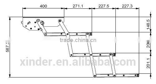 TUV CE Aluminum Electric Triple 3 step stepper ladder step stool with LED light for Van and Motorhomes