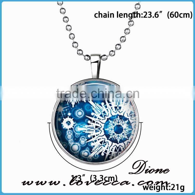 Vintage Custom necklace Merry Christmas glass cabochon Memories Art photo with snowman pendant necklace