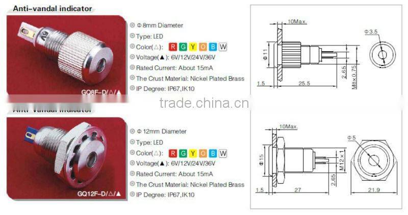 ONPOW Push button switch price(8mm,12mm,16mm,CE,ROHS,REECH,IP65 OR IP67,Anti-vandal)