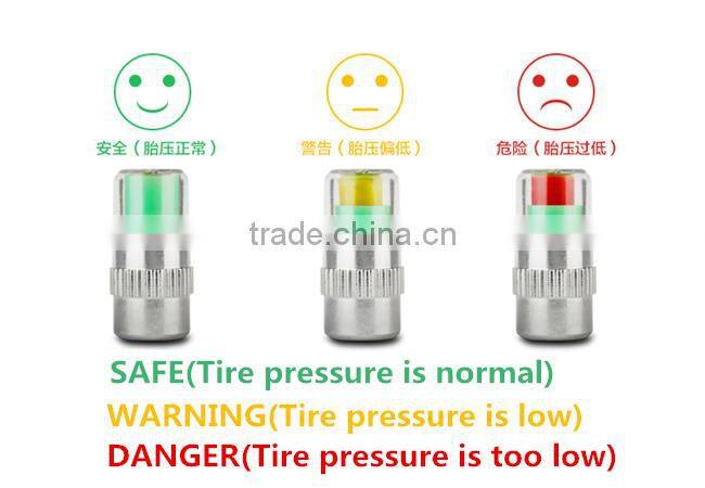 4pcs/pack Car Tyre Tire Pressure Monitor Indicator Valve Stem Cap Sensor 3 Color Eye Alert