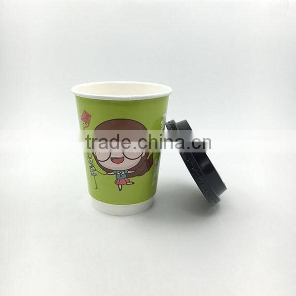 400ml hot drinking disposable paper cup with lid