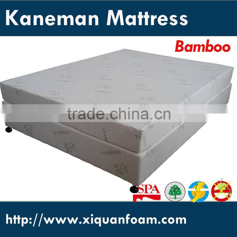 Roll up packing Gel memory foam mattress with bamboo cover