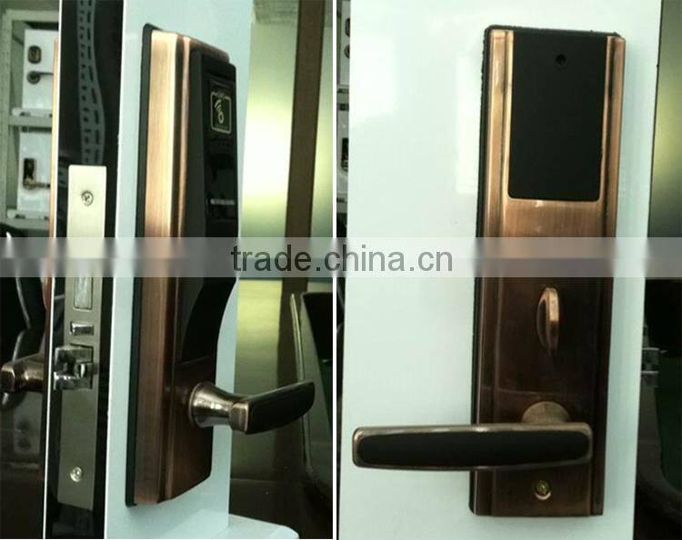red bronze swipe card hotel door lock system H-821