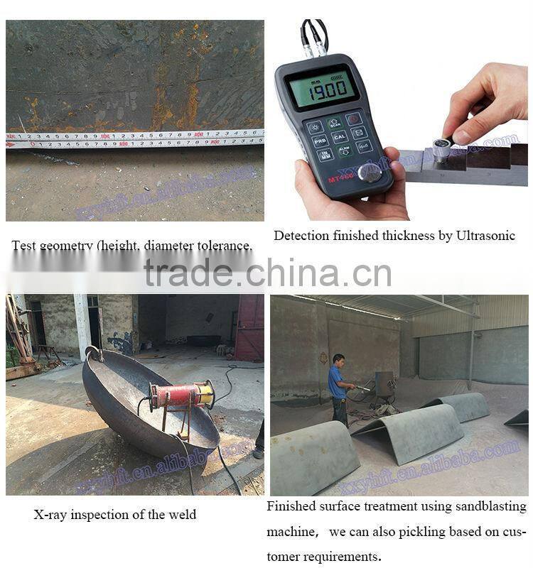 S shaped spherical heads cap for the hot-blast stove