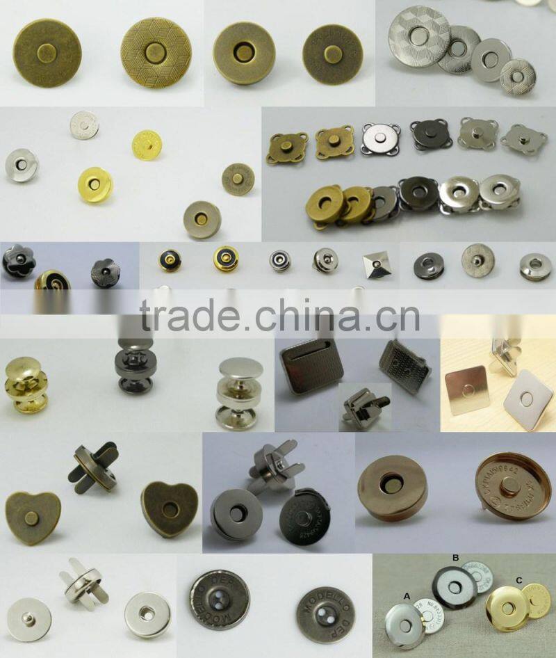 Sew-on metal button with magnetic, wholesale metal snap button, magnet custom metal buttons