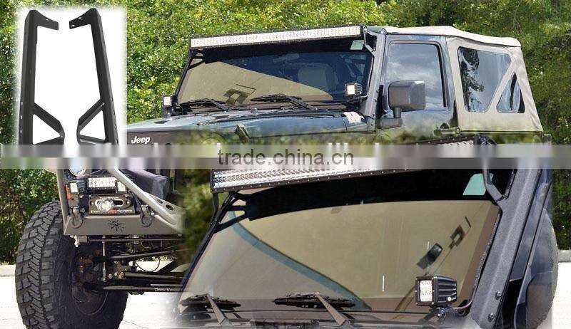 07-15 Jeep JK 50" LED Light bar Steel Metal Upper Windshield Mounting Brackets
