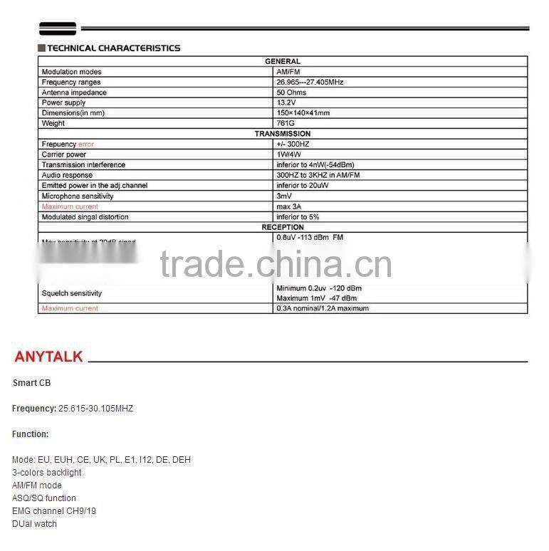 HOT selling radio AT-27S AM FM base cb radio