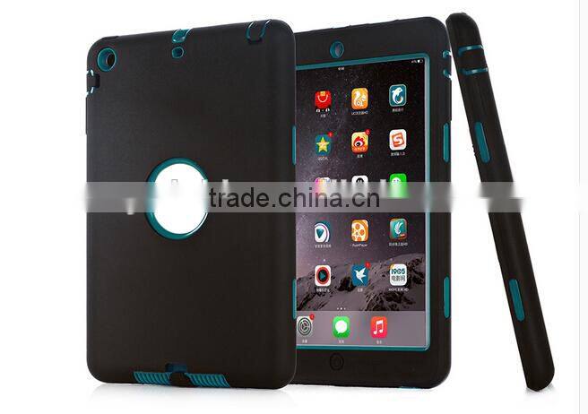 TWO-tone silicon+plastic full protective tablet case for ipad air