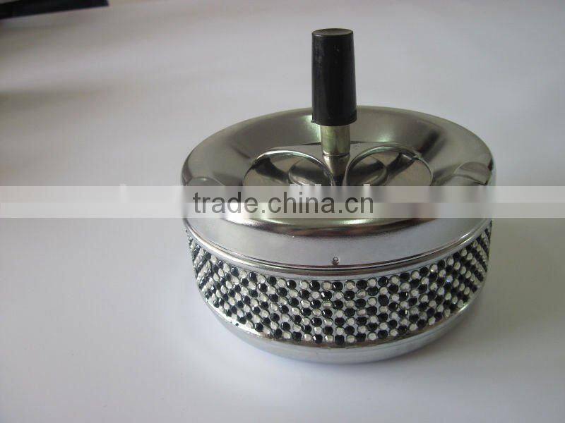 Table Metal Ashtray Be Covered With Crystal Round Ashtray