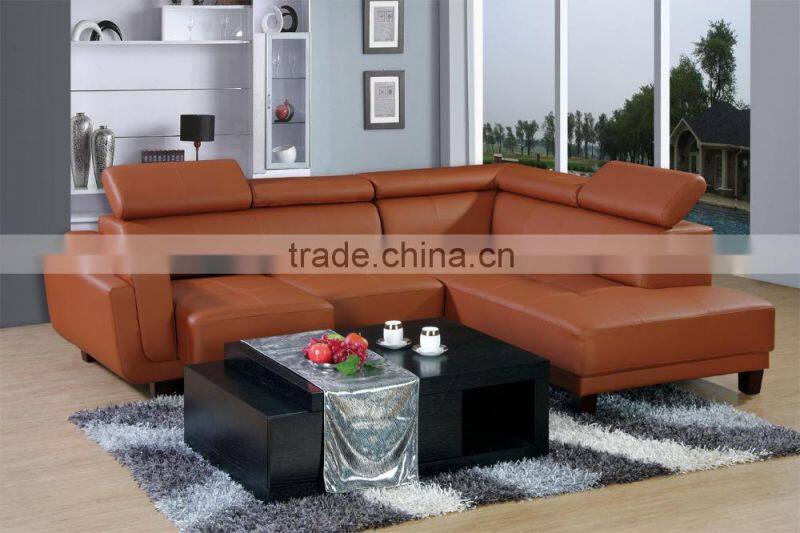 Shanghai Furniture Show modern leather hot sale corner sofa