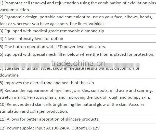 OEM/ODM Customized remove spot beauty instrument with diamond tips