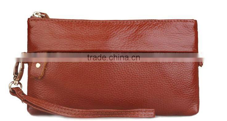 Wholesale Multifunction Women Ladies Genuine Leather Clutch Handbag Small Shoulder Bag Wallet Pouches Purse With Long Chain