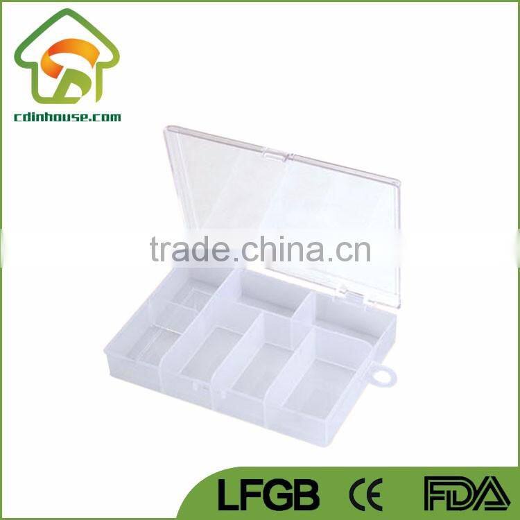 7 Conpartment Clear Divided Pill Box Organizer with Lid