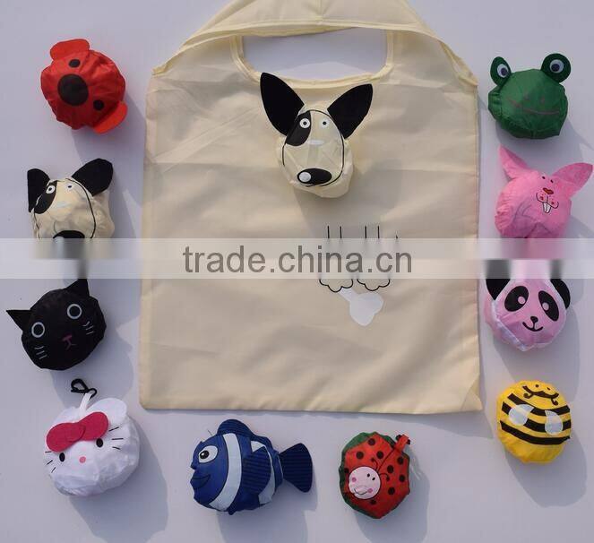Custom promotional nylon polyester cute foldable shopping bag for advertising
