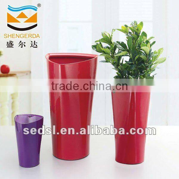 pp tall self-water tall plastic flower vases