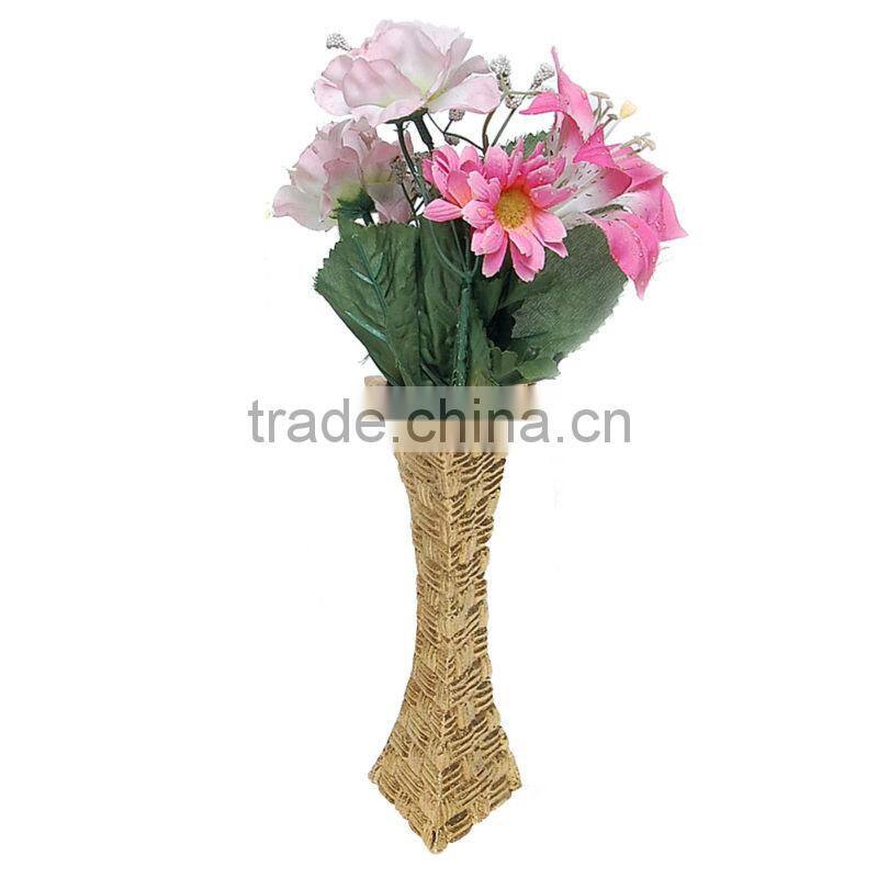 Home Decoration Woven Style Brown Aluminium Vase