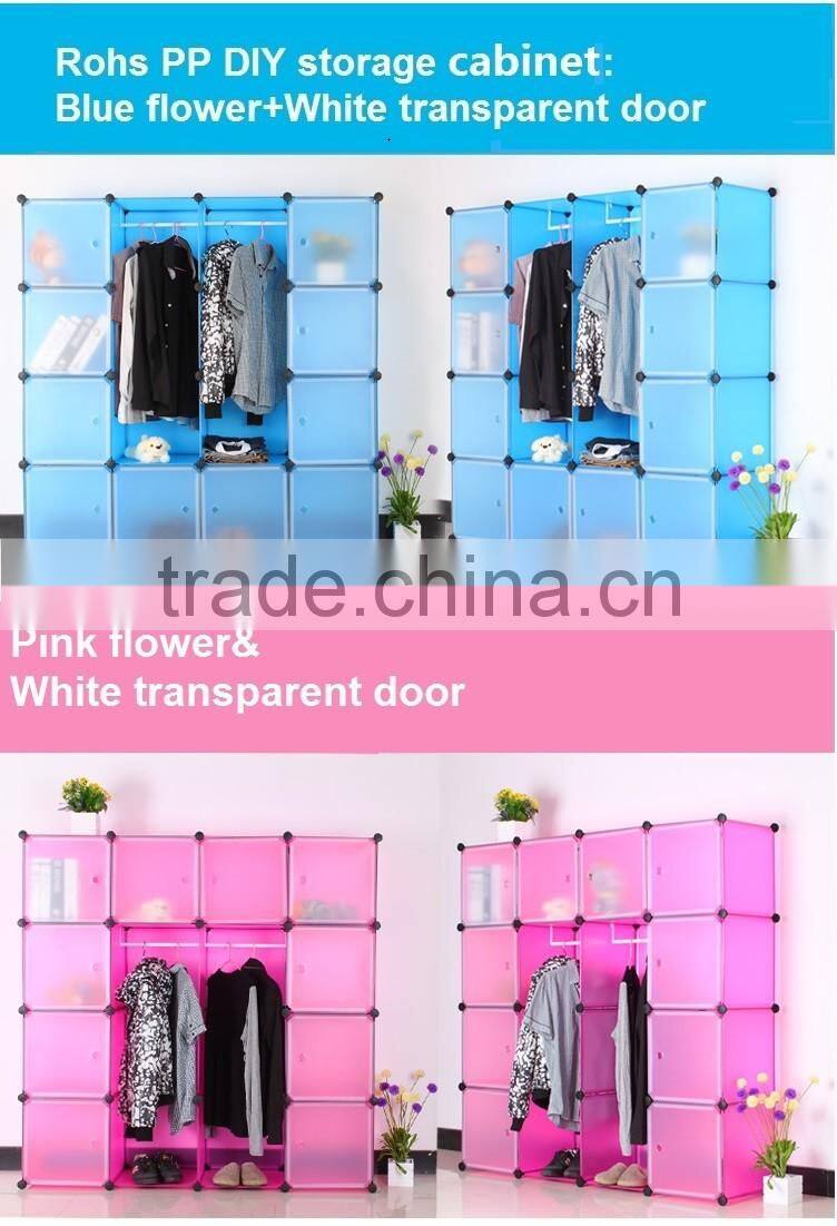 DIY Plastic Bookshelf Closet Wardrobe Cabinet Bathroom Shelf Shoe Rack