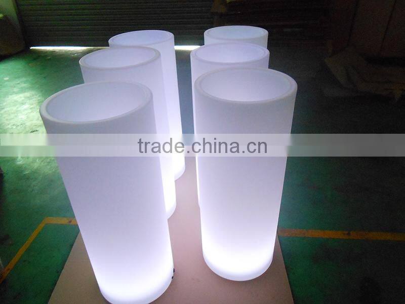 High quality PE LED round flower pot/PE led bucket /LED cooler for outdoor/wedding decor/bar/nightclub