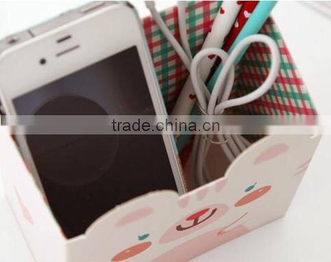 2514 Cute animal paper storage box custom stationery pen holder wholesale