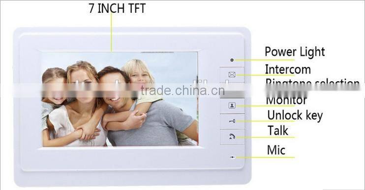 Infrared Nigh Vision Visual Doorbell, Wired Digital 7inch HD Video Intercom Doorbell For Wholesale