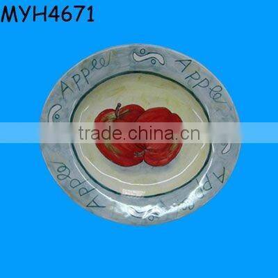 Handmade glazed ceramic oval shaped serving plates