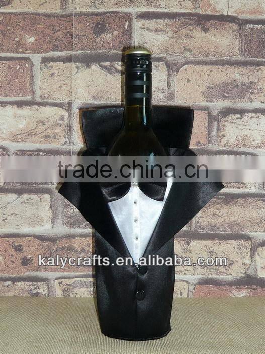 for wedding decoration birdegroom suit wine bottle bags