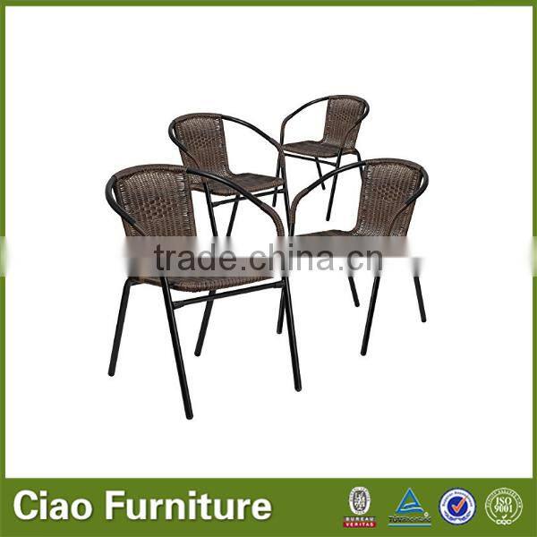 Flash Furniture Rattan Restaurant Stack Chair Dark Brown