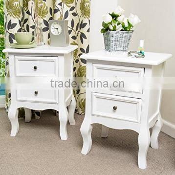 Tuff Concepts One Pair White Bedside Table Cabinet Chest of Drawer Nightstand Furniture