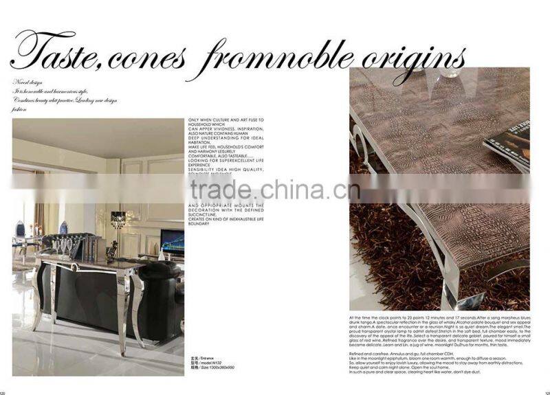 2015 stainless steel high quality console table with marble top N2132-3