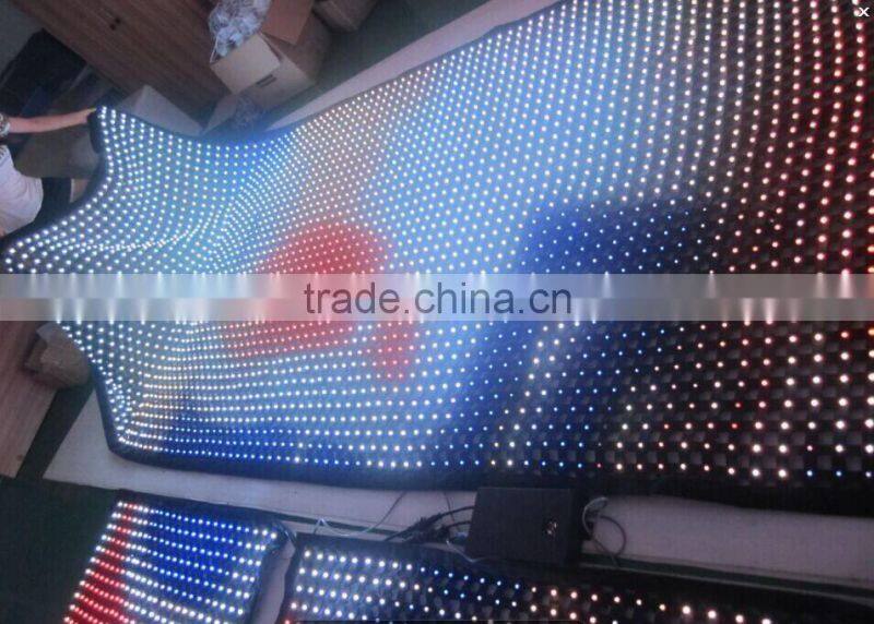 P100mm led mesh curtain see through led display flexible