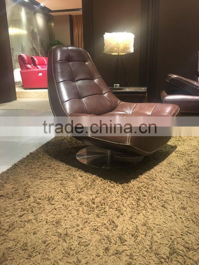 New design high quality top grain leather sofa fashion furniture modern KD-S1808