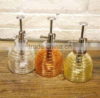 clear round glass oil bottle/watering can/spray bottle/sprinkler