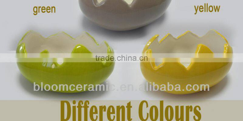 New design egg shape ceramic flower pots