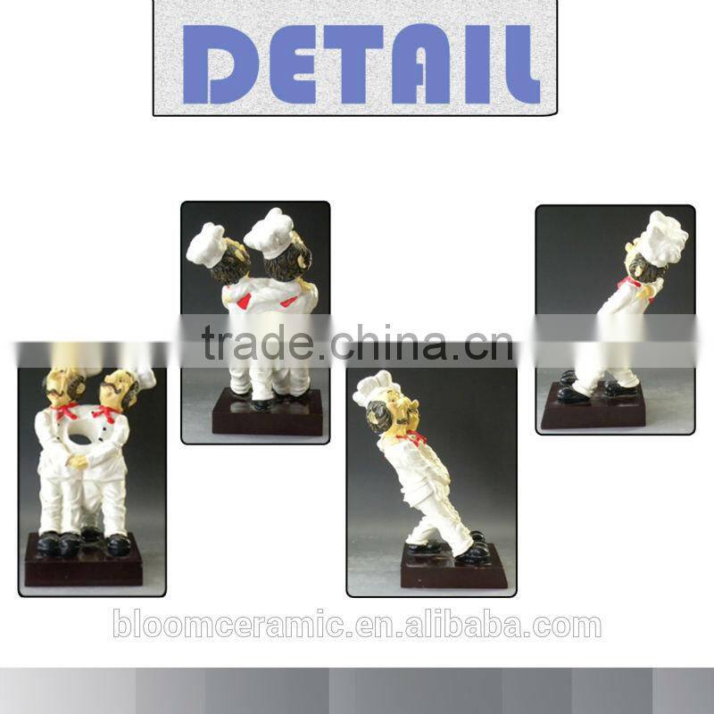 New decorative polyresin chef figures napkin ring