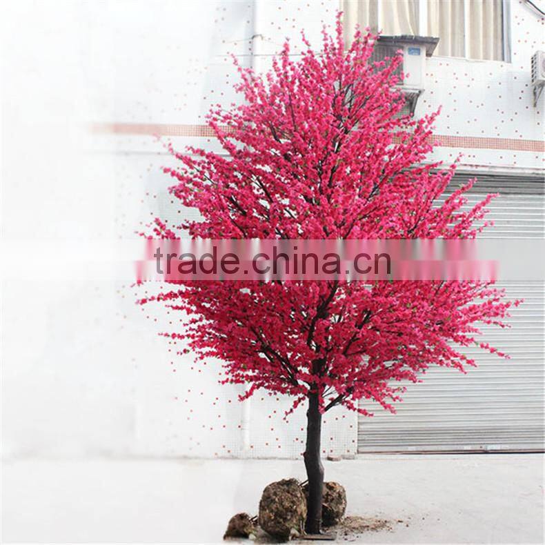 SJZJN 315 High Imitation Rose Colour Artificial peach Blossom Tree /Fake Peach Blossom Tree