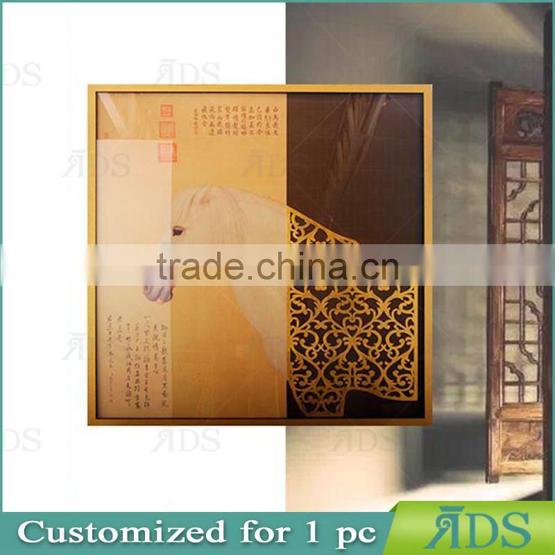 Framed Handmade horse Wall art MDF plaque with gold leaf