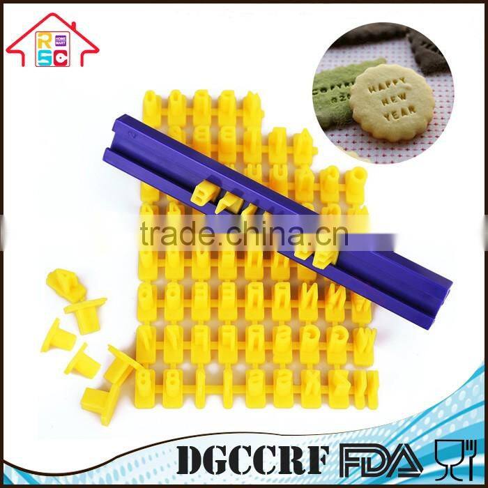 NBRSC Plastic Mini Alphabet Letter Number Press Set Cookie Stamp Cutter for Biscuit Cookie Decorating